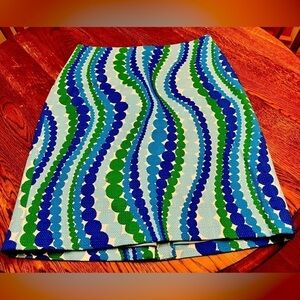 Talbots Wavy Dots Lined Skirt Size 4P EUC Hippie Boho Chic Bohemian Hippy 70s